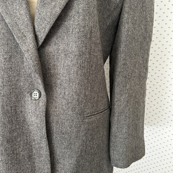 Vintage Andre Barreau Wool Blazer 10 Gray Jacket Coat Academia Office 60s 70s - Picture 7 of 7